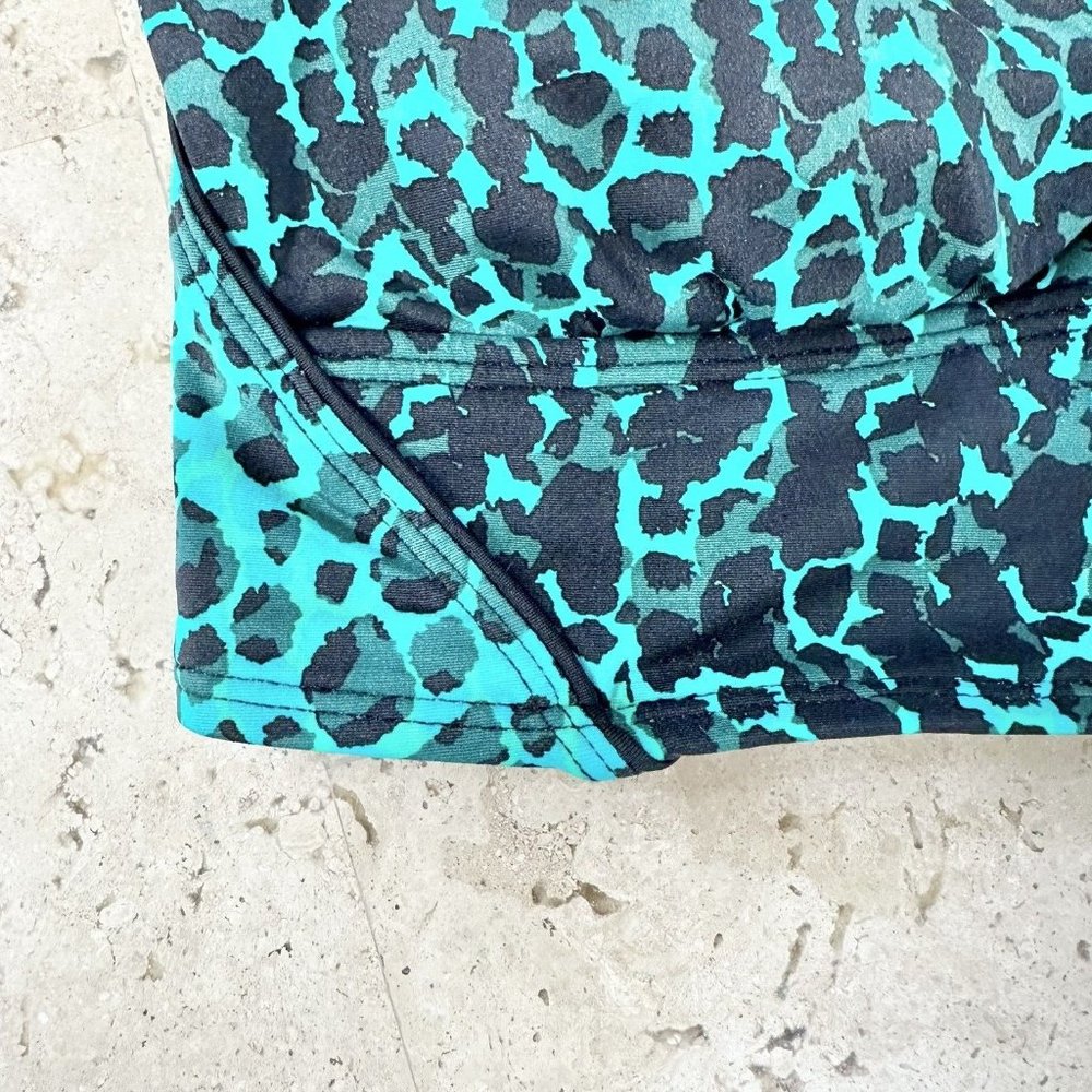 Marc by Marc Jacobs Cheetah Swim Bikini Top  Medium Teal Black - Picture 7 of 8